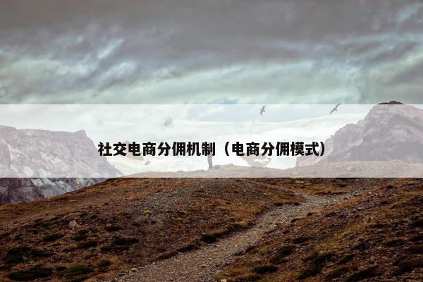 社交电商分佣机制（电商分佣模式）