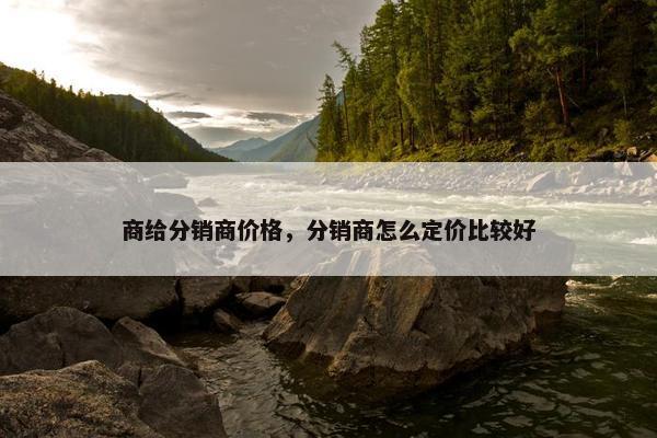 商给分销商价格，分销商怎么定价比较好
