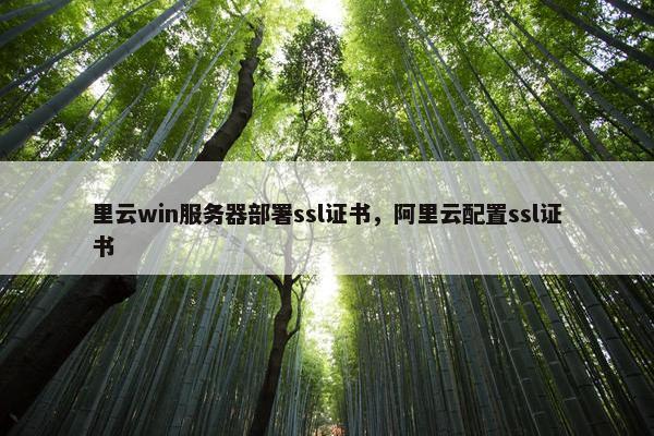 里云win服务器部署ssl证书，阿里云配置ssl证书