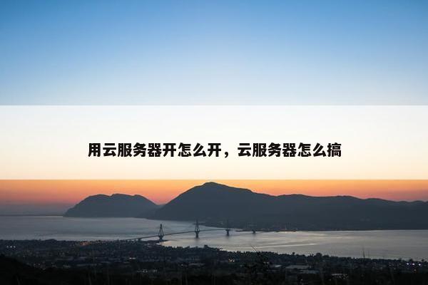 用云服务器开怎么开，云服务器怎么搞