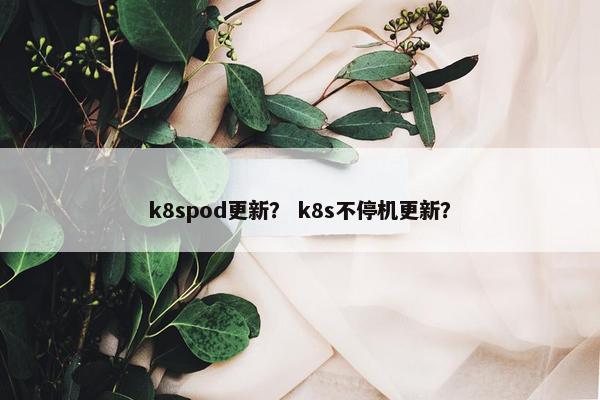 k8spod更新？ k8s不停机更新？