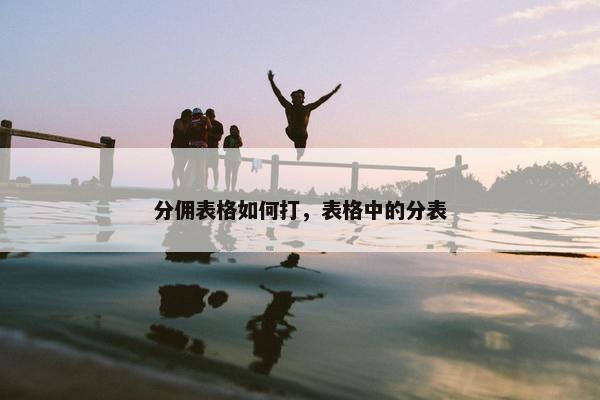 分佣表格如何打，表格中的分表