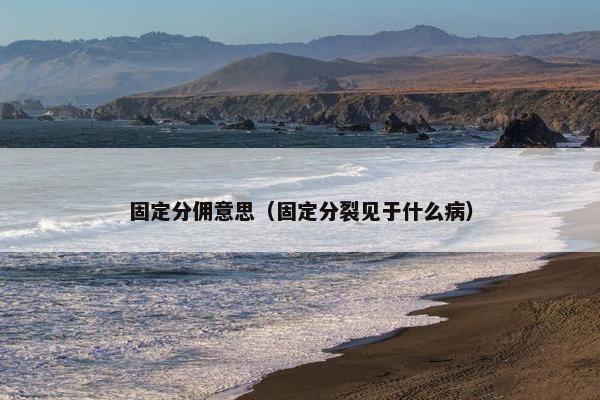 固定分佣意思（固定分裂见于什么病）