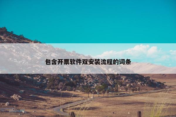 包含开票软件双安装流程的词条