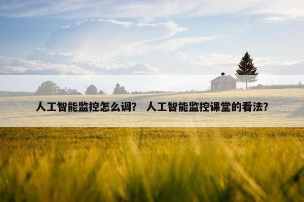 人工智能监控怎么调？ 人工智能监控课堂的看法？