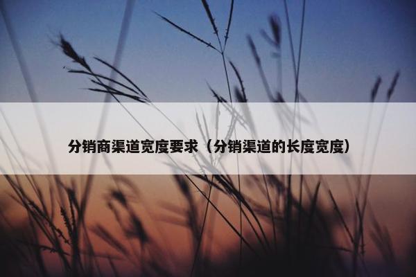 分销商渠道宽度要求（分销渠道的长度宽度）