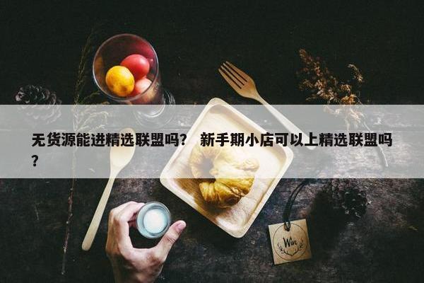 无货源能进精选联盟吗？ 新手期小店可以上精选联盟吗？