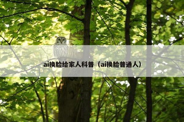 ai换脸给家人科普（ai换脸普通人）