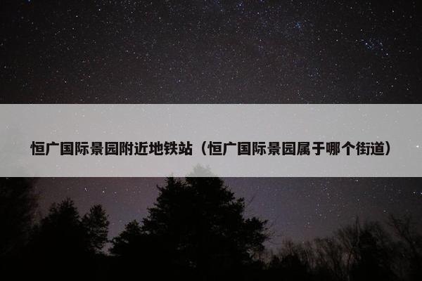 恒广国际景园附近地铁站（恒广国际景园属于哪个街道）