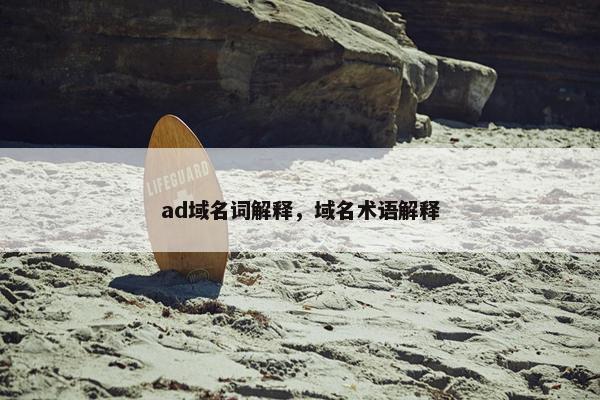 ad域名词解释，域名术语解释