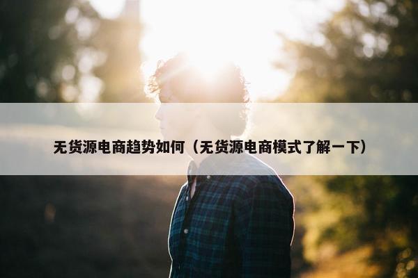无货源电商趋势如何（无货源电商模式了解一下）