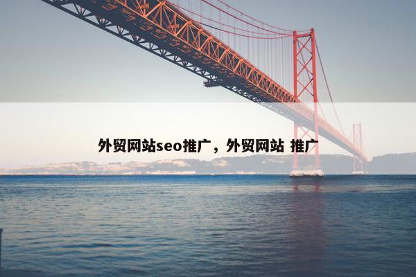 外贸网站seo推广，外贸网站 推广
