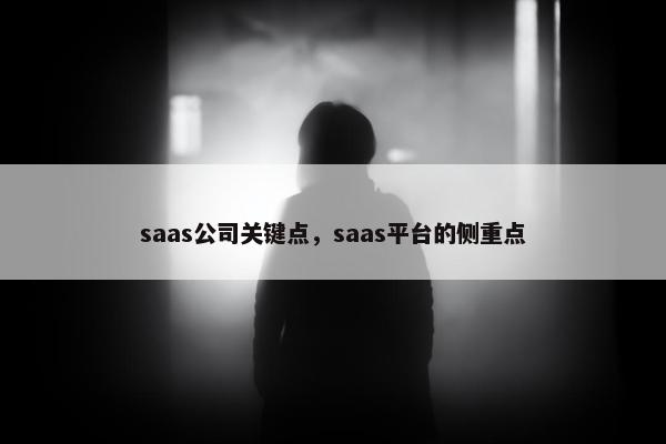 saas公司关键点，saas平台的侧重点