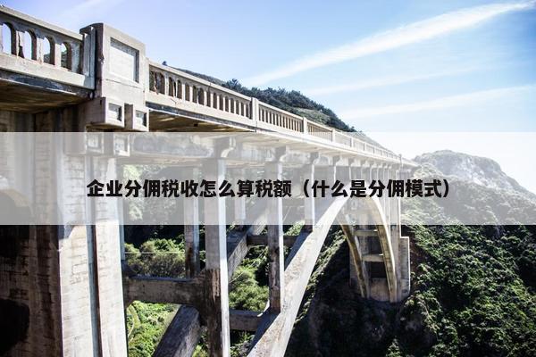 企业分佣税收怎么算税额（什么是分佣模式）