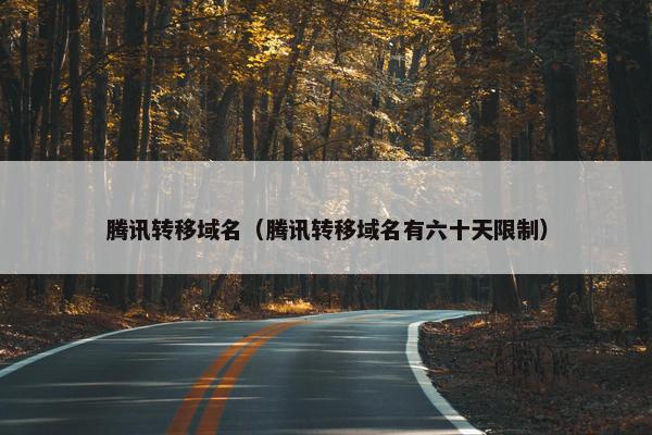 腾讯转移域名（腾讯转移域名有六十天限制）