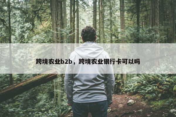跨境农业b2b，跨境农业银行卡可以吗