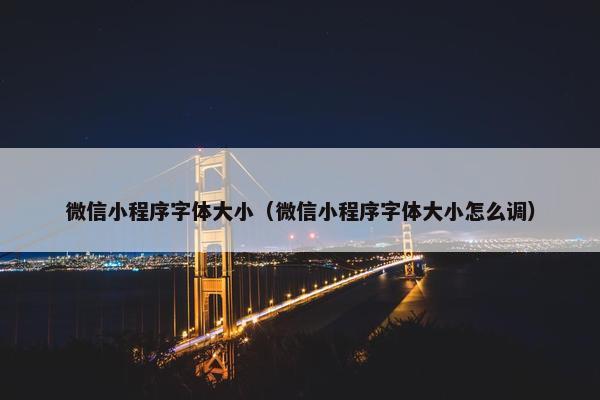 微信小程序字体大小（微信小程序字体大小怎么调）