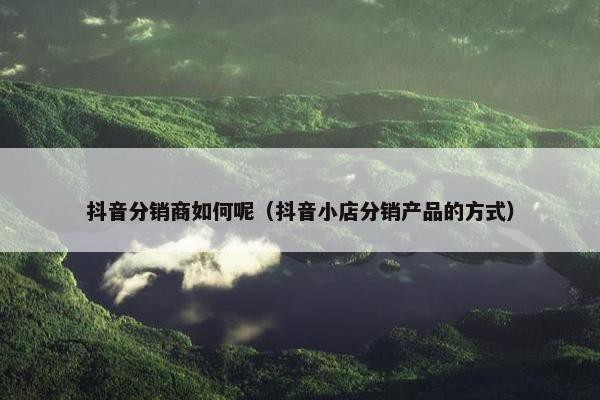 抖音分销商如何呢（抖音小店分销产品的方式）