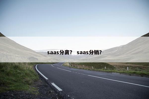 saas分离？ saas分销？