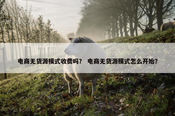 电商无货源模式收费吗？ 电商无货源模式怎么开始？