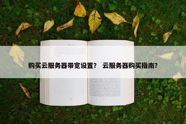 购买云服务器带宽设置？ 云服务器购买指南？