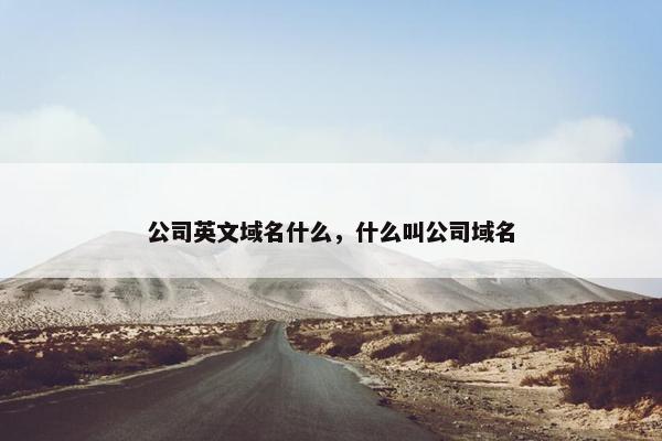 公司英文域名什么，什么叫公司域名