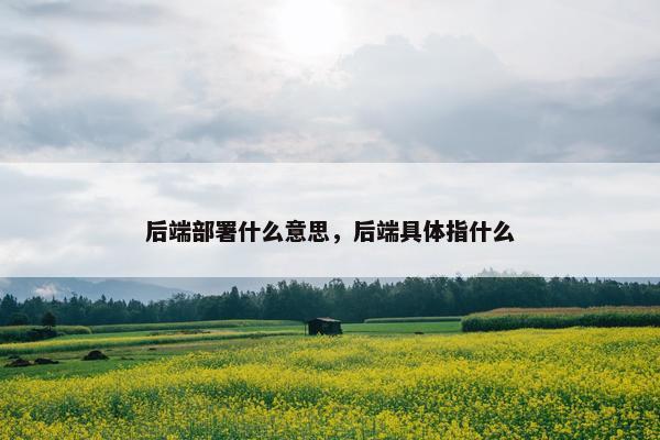 后端部署什么意思，后端具体指什么