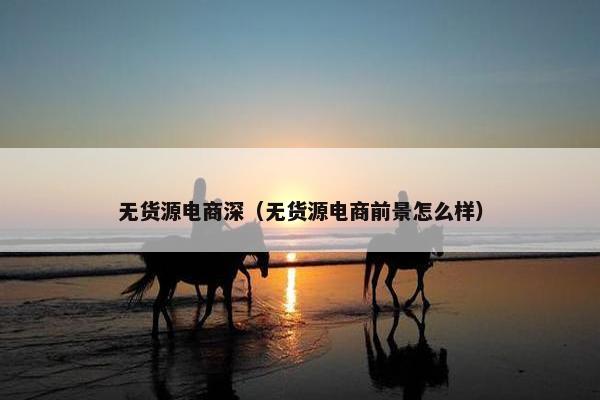 无货源电商深（无货源电商前景怎么样）