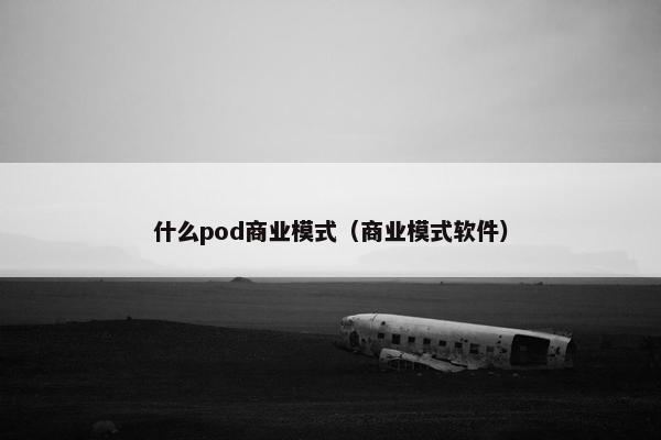 什么pod商业模式（商业模式软件）