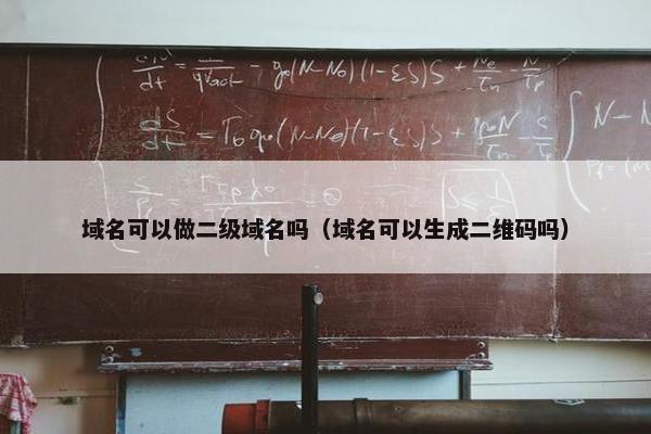 域名可以做二级域名吗（域名可以生成二维码吗）