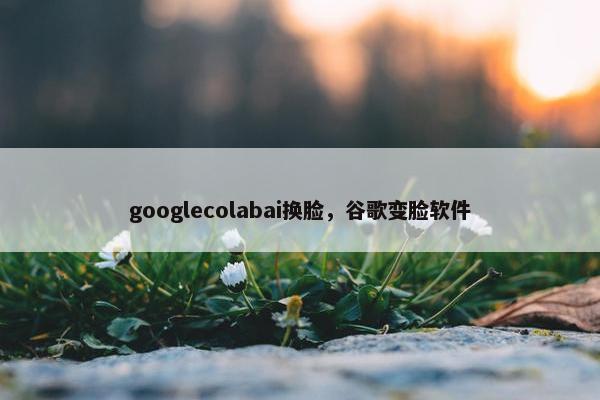 googlecolabai换脸，谷歌变脸软件