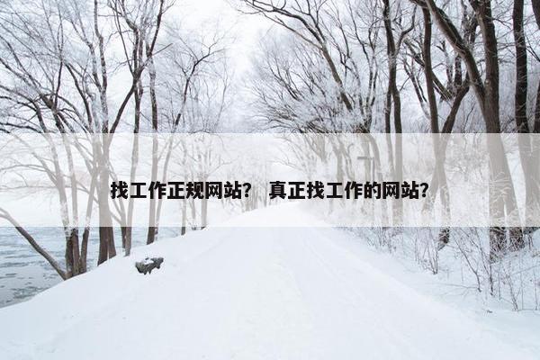 找工作正规网站？ 真正找工作的网站？
