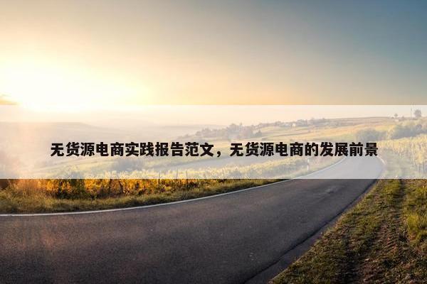 无货源电商实践报告范文，无货源电商的发展前景