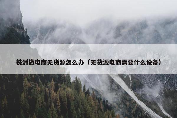 株洲做电商无货源怎么办（无货源电商需要什么设备）