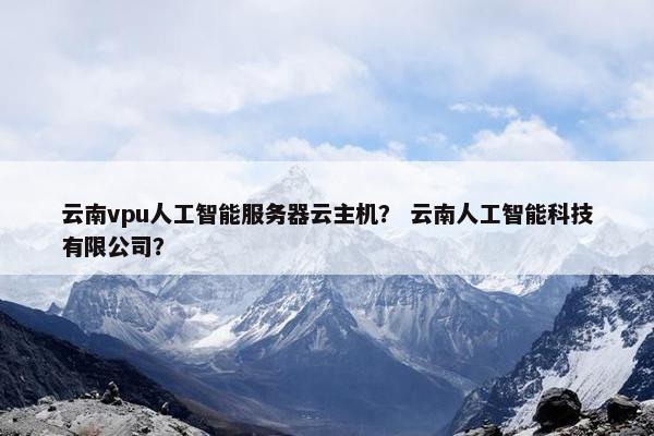 云南vpu人工智能服务器云主机？ 云南人工智能科技有限公司？