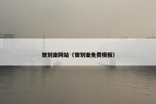 策划案网站（策划案免费模板）
