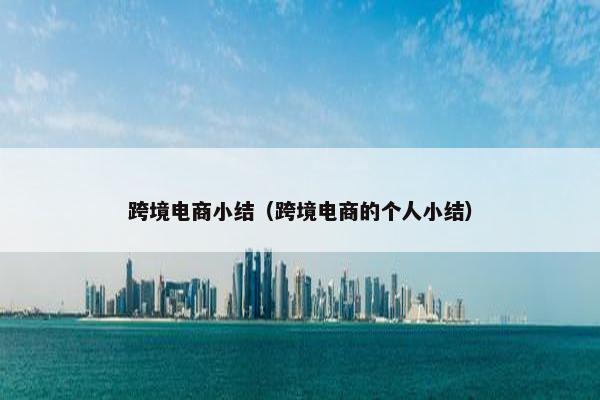 跨境电商小结（跨境电商的个人小结）