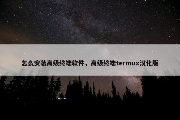 怎么安装高级终端软件，高级终端termux汉化版