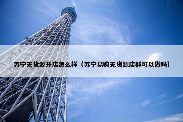 苏宁无货源开店怎么样（苏宁易购无货源店群可以做吗）