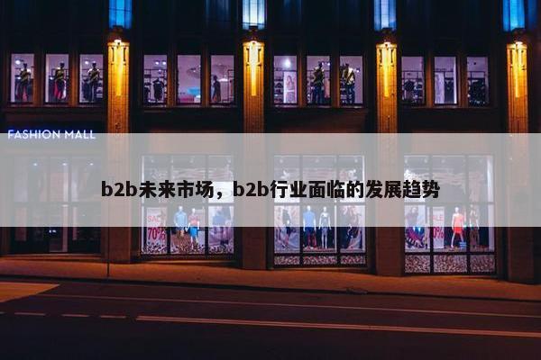 b2b未来市场，b2b行业面临的发展趋势