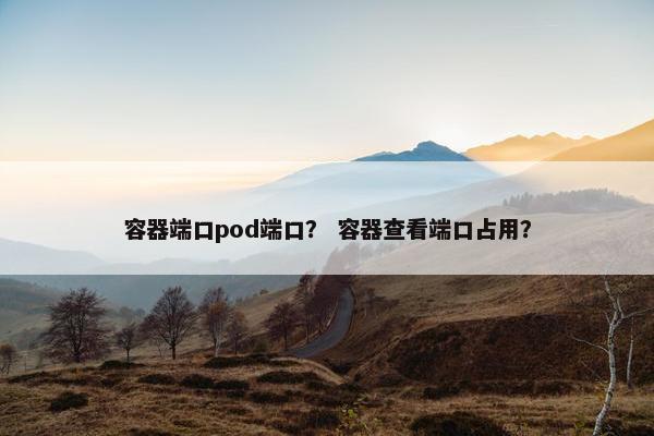 容器端口pod端口？ 容器查看端口占用？
