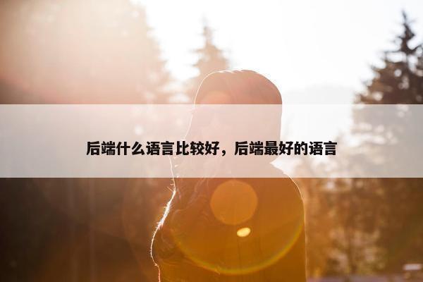 后端什么语言比较好，后端最好的语言