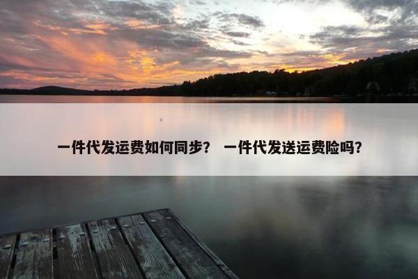 一件代发运费如何同步？ 一件代发送运费险吗？