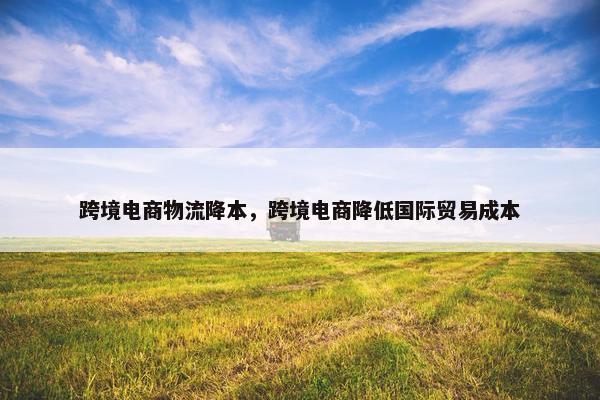 跨境电商物流降本，跨境电商降低国际贸易成本