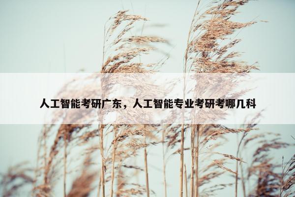 人工智能考研广东，人工智能专业考研考哪几科