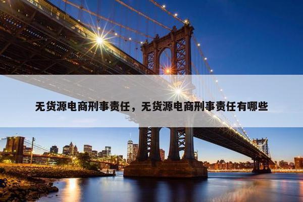 无货源电商刑事责任，无货源电商刑事责任有哪些