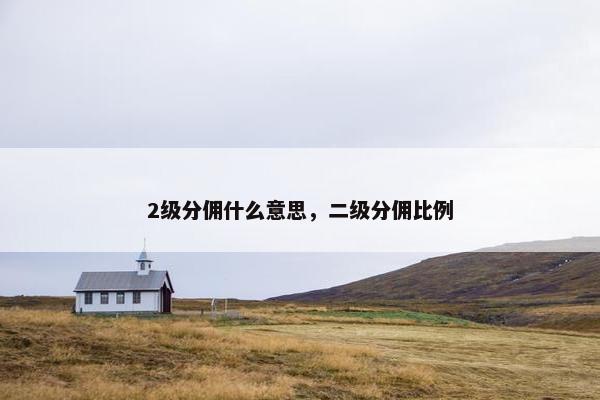 2级分佣什么意思，二级分佣比例