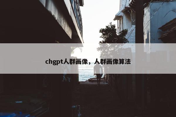 chgpt人群画像，人群画像算法