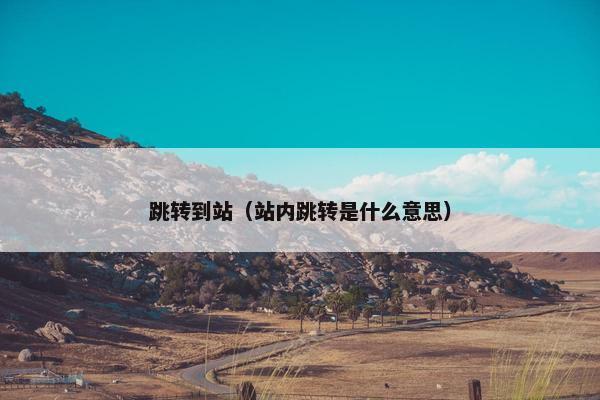 跳转到站（站内跳转是什么意思）