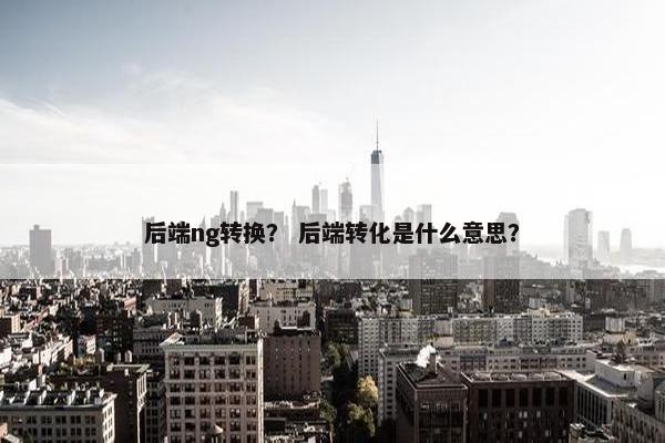 后端ng转换？ 后端转化是什么意思？